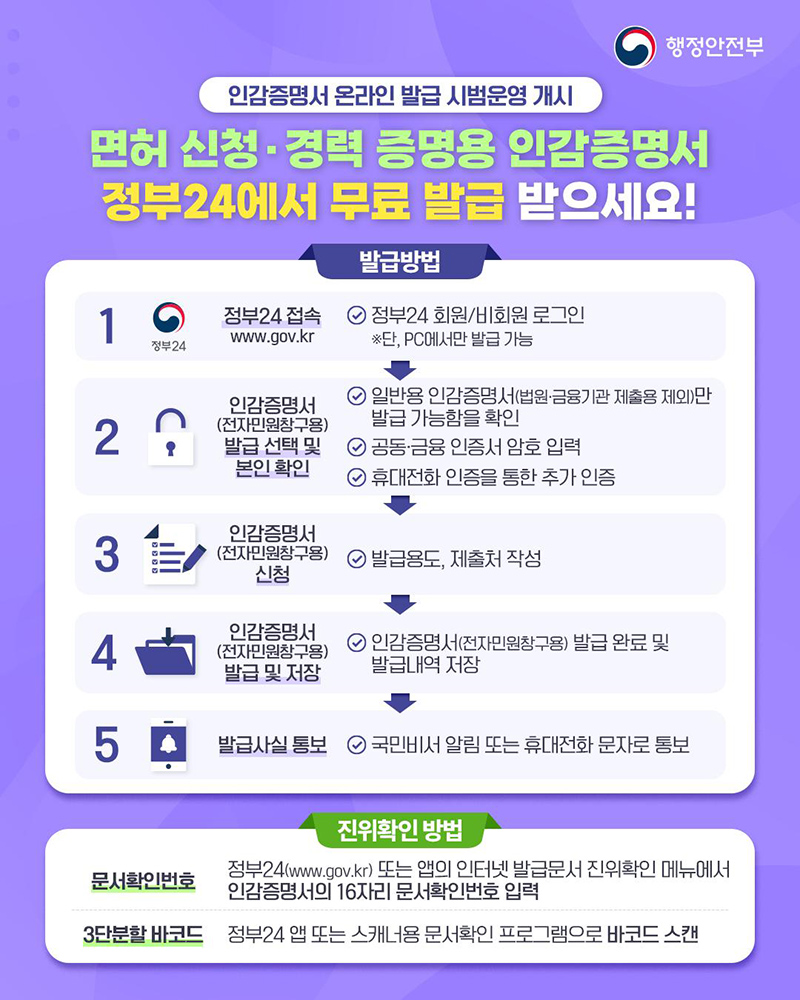 인감증명서 정부24에서 무료 발급 이미지 1